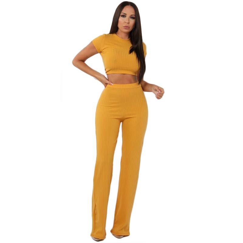 Casual New Sexy Twopiece Tshirt Wideleg Pants
