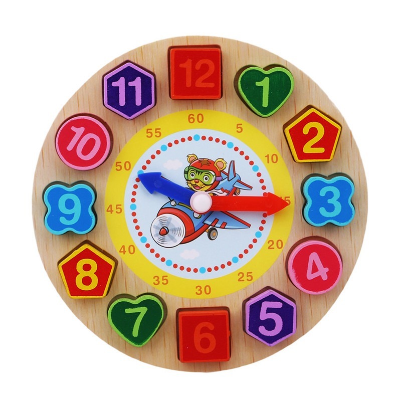 Wooden clock toy