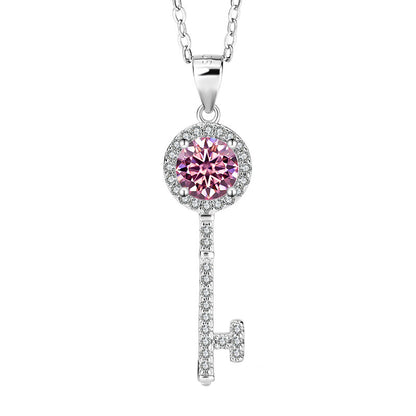 S925 Sterling Silver Key Necklace Pendant