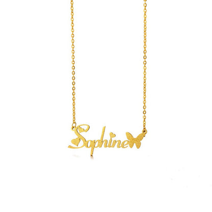 Personalized Frosted Custom Stainless Steel Necklace Nameplate Pendant