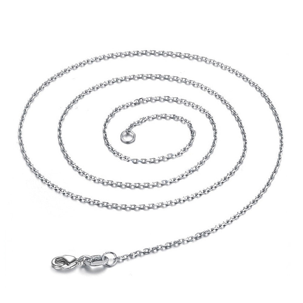 Platinum Mosang Stone Love Key Pendant Necklace