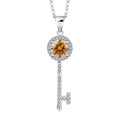 S925 Sterling Silver Key Necklace Pendant