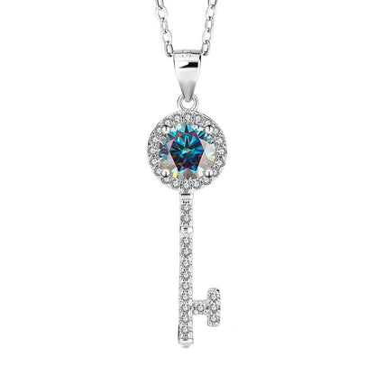 S925 Sterling Silver Key Necklace Pendant